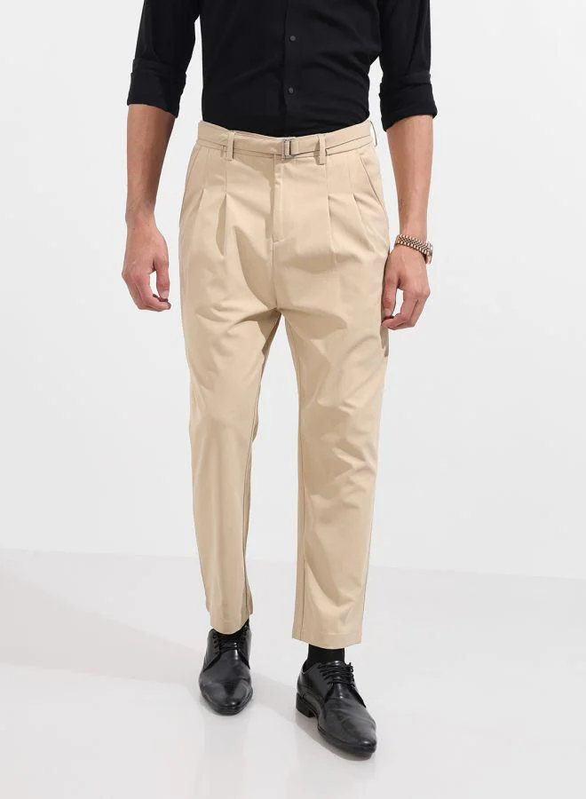 ذا انديان كراج كو Men Relaxed Fit Solid Cross Pocket Mid-Rise Gurkha Trousers